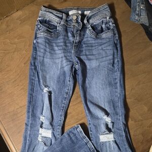 KanCan Medium Blue Distressed Bootcut Jeans